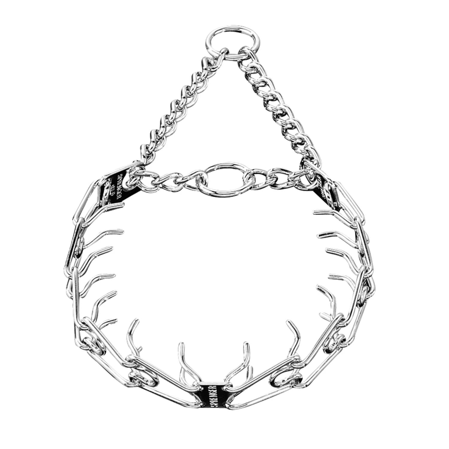 Chrome Plated Prong Dog Collar Ultra-Plus Pet Pinch Collar with Two O-Rings N...