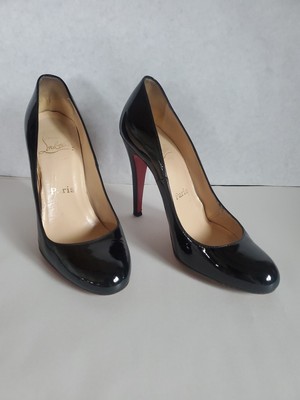 Christian Louboutin Simple Pump 100 mm Heel Patent Calf leather Black Sz 36 