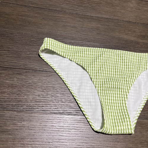 Bikini High Leg Low Rise Cheeky Badeanzug Schwimmhose Grün Gerippt Medium 4-6 - Bild 3 von 10