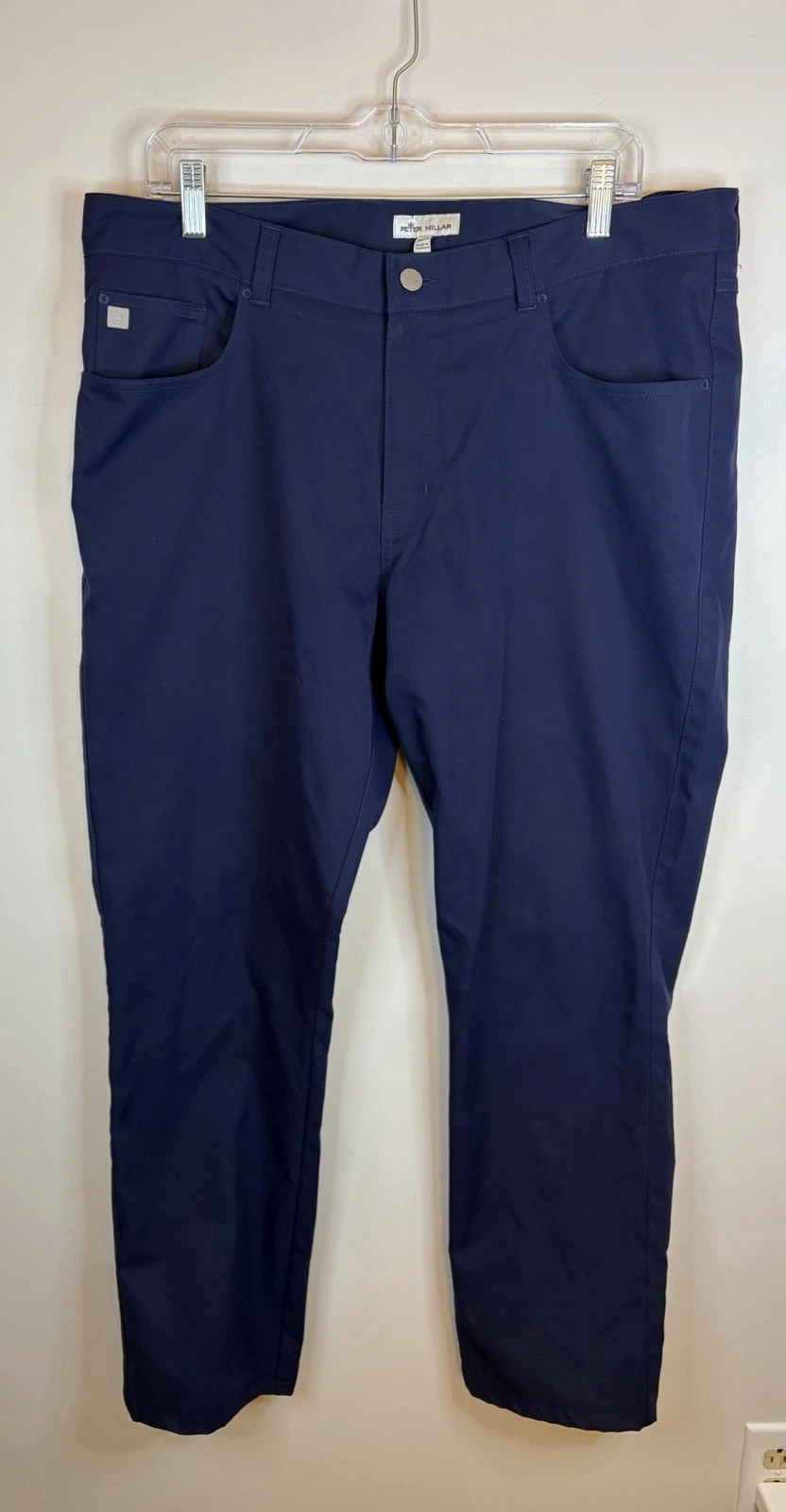 PETER MILLAR EB66 Performance 5-Pocket Golf Pants Men 36 Navy Stretch Classic