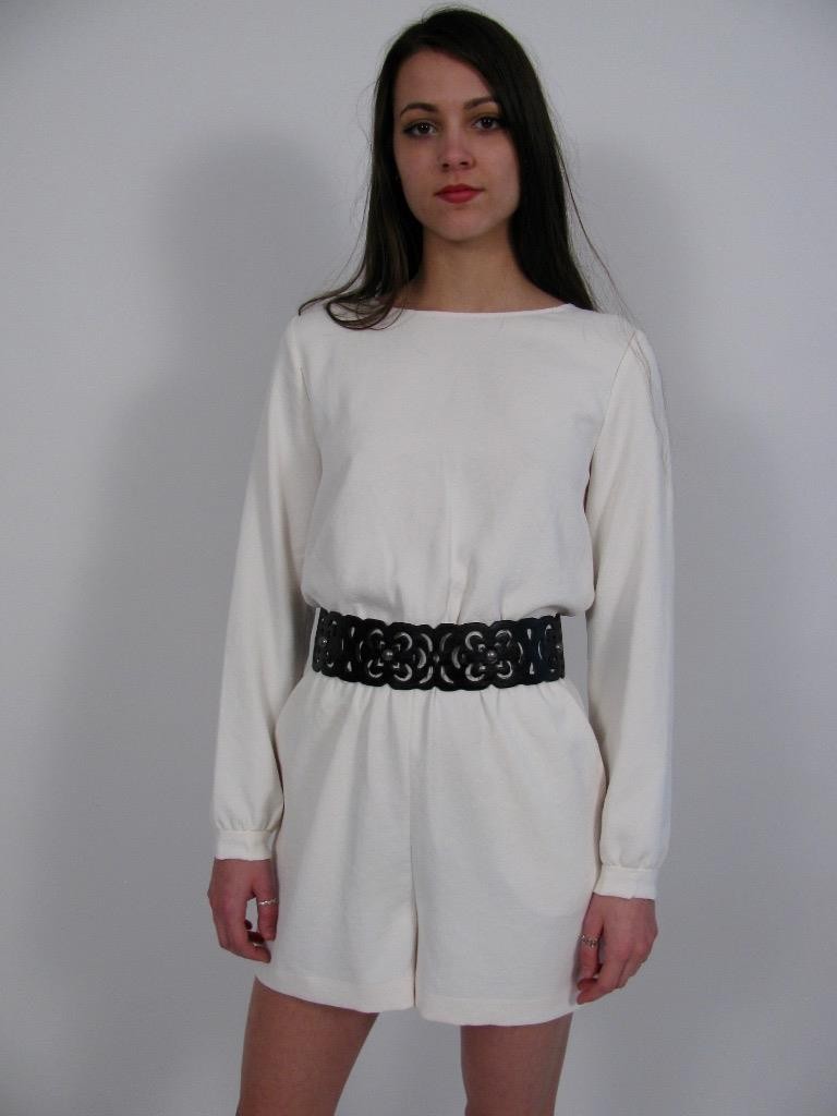 NWT WILFRED ARITZIA LIGHT BIRCH GRIGNARD LONG SLEEVE ROMPER JUMPSUIT SHORT TOP~M