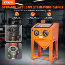 90 Gallon Sandblasting Cabinet W Dust Collector Gun Nozzles 40-120psi 90 Gallon Sandblasting Cabinet W Dust Collector Gun Nozzles 40-120psi