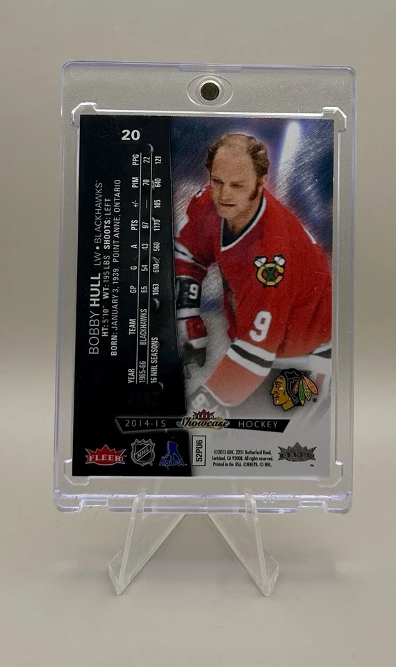 2014 UPPER DECK FLEER SHOWCASE BOBBY HULL METAL UNIVERSE PMG RED /100 #20 - Image 2 of 2