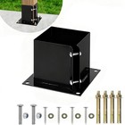 6x6 Post Anchor Square Bracket Bolt Down Base for Wood Fence Installation