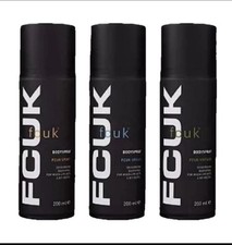 FCUK Body Spray Set 3 x 200ml Urban Vintage & Sport Mens Fragrance Deodorant