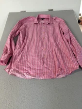 Scott Barber Dress Shirt Mens XL Pink Check Plaid Button Down Long Sleeve Cotton
