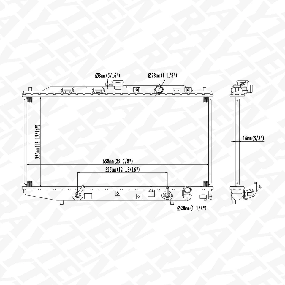 19010PM3901 Aluminum Core Radiator for 1988-1991 Honda Civic CRX CU886 - Image 2 of 4