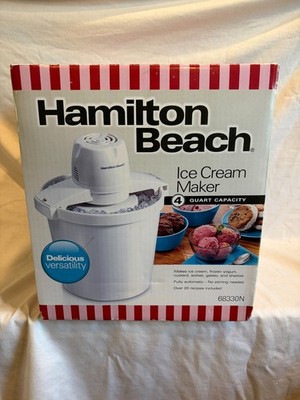 Hamilton Beach Electric Automatic Ice Cream Maker  4 Quart White (68330N)