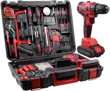 21V Tool Set with Drill Torque 10MM 3/8'' Keyless Chuck 1.5Ah Li-Ion Battery