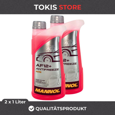 Mannol Antifreeze AF12+ Kühlerfrostschutz -40°C 2x1L Longlife G12+ Kühlmittel
