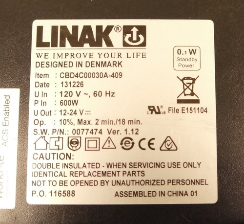 LINAK CBD4C00030A-409 (0077474) Control Box Linear Actuator Systems - Picture 3 of 3