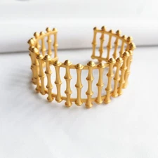 Julie Vos Bamboo Gold Cuff Bracelet | NEW