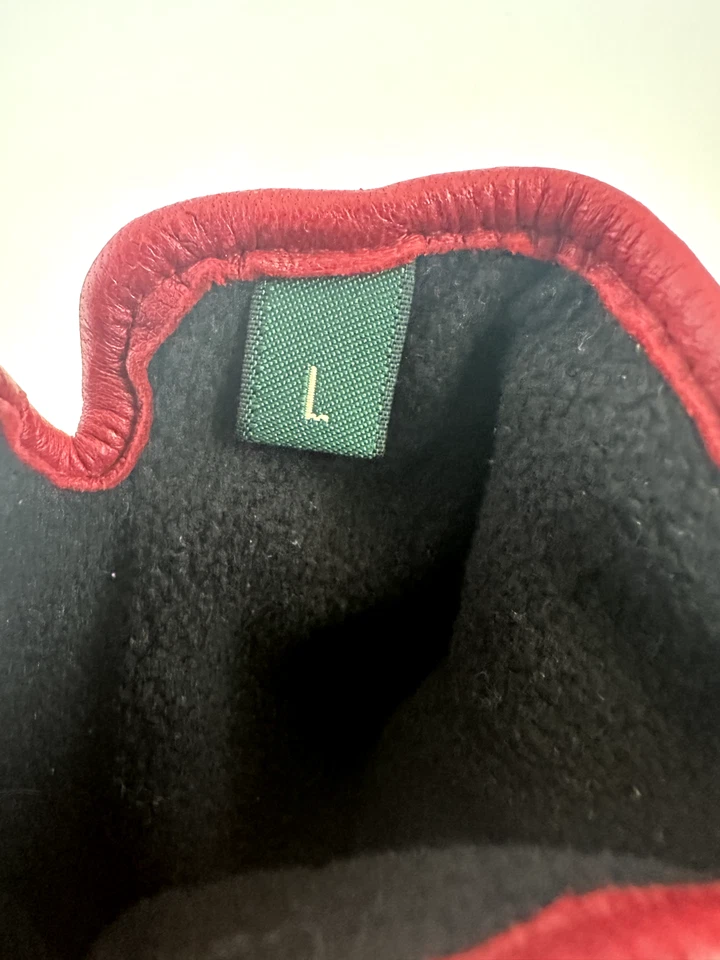 Guantes negros Lauren Ralph Lauren con forro rojo para mujer talla S Foto 4 de 4