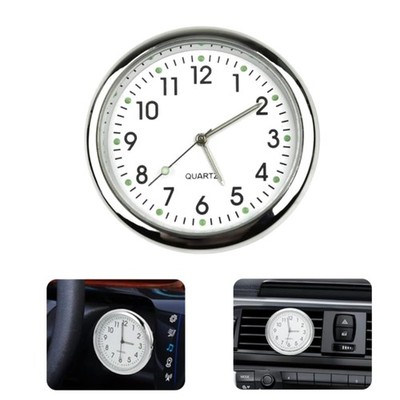 Auto Uhr, Armaturenbrett, leuchtende, selbstklebende, Quarz, Mini, Weiß, Lüft...