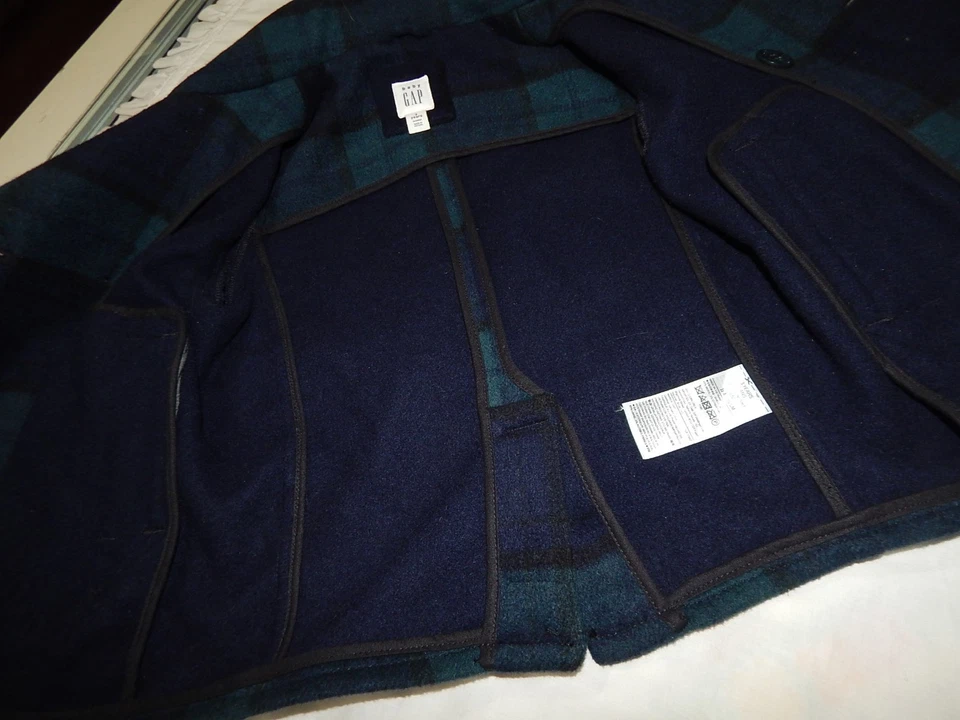 Baby Gap Niños 3T ABRIGO PEA Azul Marino y Verde Vestido de Lana TAN LINDO Foto 3 de 4