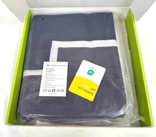 Soft Warm Cozy Faux Rabbit Velvet Yarn Knit Throw Blanket Iron Ore 51"x63"