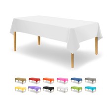 Party Dimensions White Disposable Plastic Tablecloth for Rectangle Tables 12...