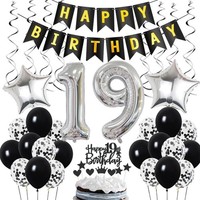 19. Geburtstag Dekoration, Geburtstagsdeko 19 Jahre Junge, 19 Geburtstag Deko,