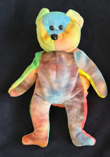 Ty Beanie Baby GARCIA Tie Dye Bear no Hang Tush Tag PVC 1993 used Jerry