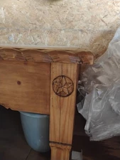 Rustic Pueblo Coffee Table with Inlaid Tile Top & Storage Drawer