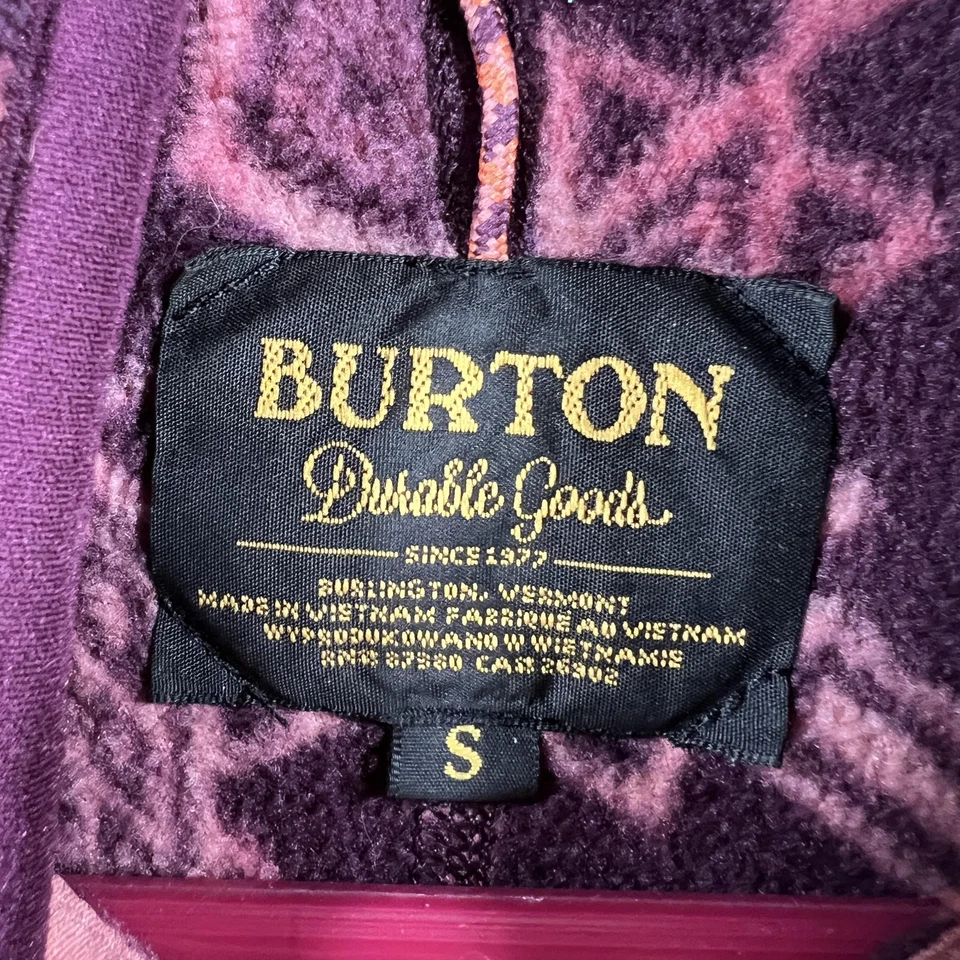 Suéter Burton de Vellón para Mujer Pequeño Púrpura Naranja Azteca Pullover a Presión Exterior Foto 2 de 4