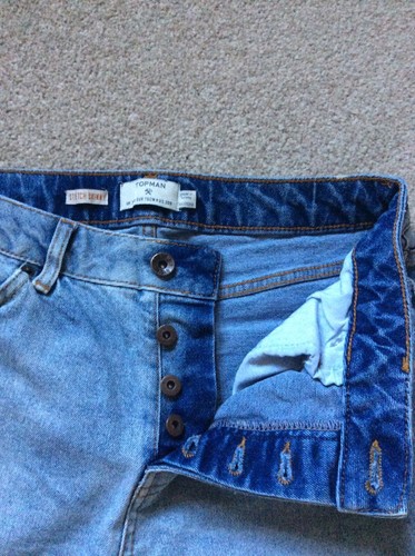 Topman Stretch Skinny Jeans 30R Washed Blue Denim - Picture 5 of 7