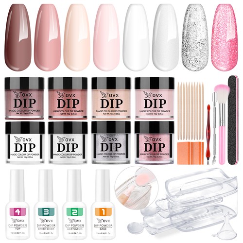 8 Color Dip Nail Powder Set Manicure Starter Kit Personal Nail Art DIY Set