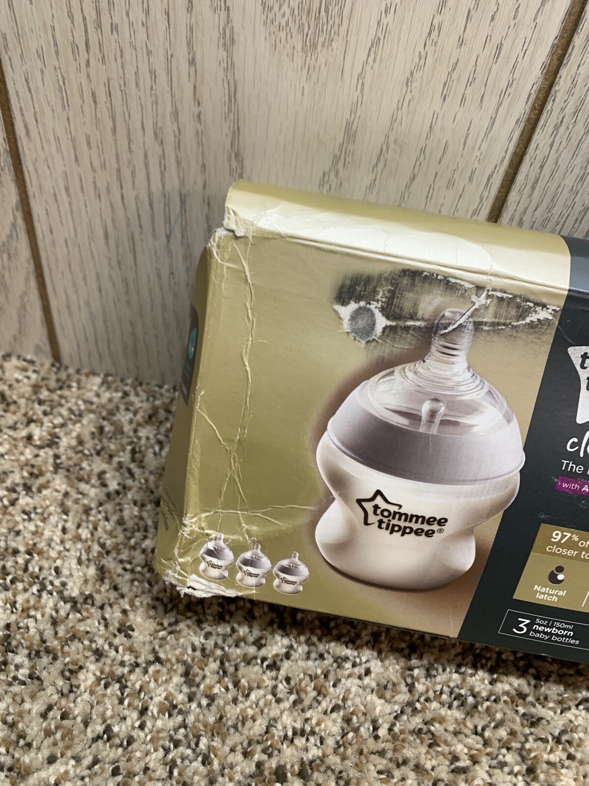 Tommee Tippee 5oz Newborn Baby Bottles. 0m+. 3 of them. Extra Slow Flow.