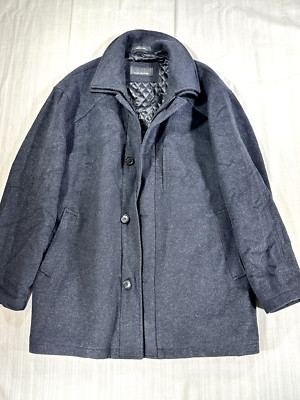 Jones New York Overcoat Black 60% Wool Heavy Warm Coat Winter XL #2114