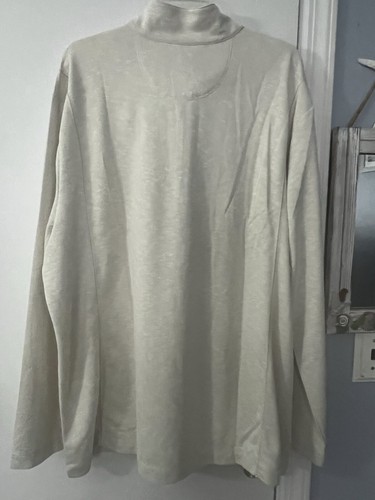 NEW! Men's Tommy Bahama Via Del Mar Half Zip Shirt - Coconut Cream Size XXXL 3X - Picture 2 of 8