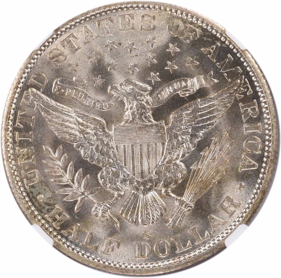1915-S Barber Silver Half Dollar MS64 NGC - Image 4 of 4