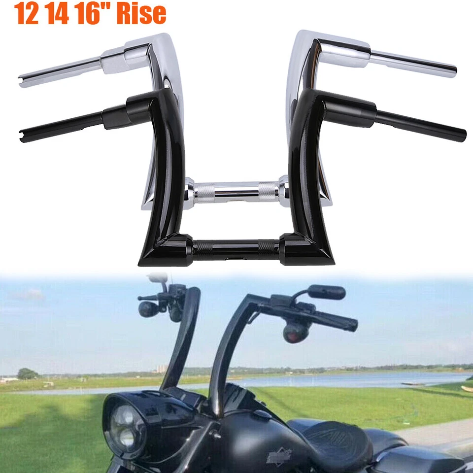 Manillar de barras de suspensión Rise Ape 12 14 16" para Harley Dyna Sportster XL FLST FXST Foto 2 de 4