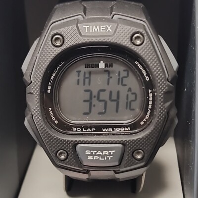 Timex Ironman Triathlon Watch Indiglo Blue Backlight 100M WR 30 LapTW5M46100WX
