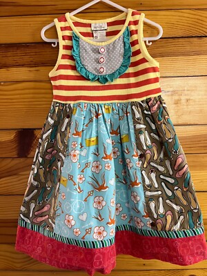 Matilda Jane Ode to Shoes Tank Dress Girls It's A Wonderful Parade Size 