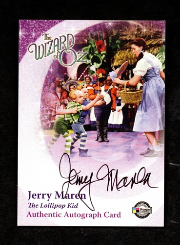 2007 Wizard of Oz Black Ink Autograph Jerry Maren Lollipop Guild Kid RIP - Picture 1 of 2