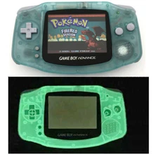 Luminous Clear Green Game Boy Advance Console W/10 Levels Backlight V2 IPS LCD