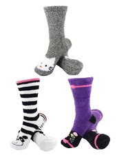 Women's Fuzzy Cozy Warm Cute Animal Home Bed Cabin Socks - 3 Pair (Asst 05)
