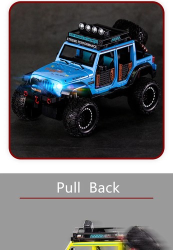 1:24 Jeeps Wrangler Rubicon Pickup Diecast Model Vehicle Sound & Light Kids Gift - Picture 14 of 20