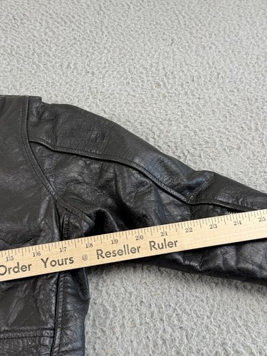 Giacca di pelle Jamin donna 8* nera ritagliata moto moto trapuntata foderata cappotto - Foto 13 di 15