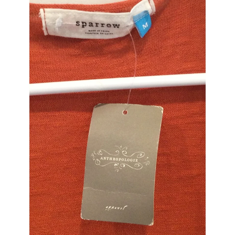 Chaleco abierto Sparrow para mujer talla mediana naranja bolsillos largos Anthropologie NUEVO Boho Foto 2 de 4