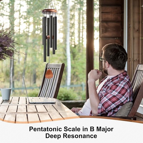 Elegant 37-Inch Aluminum Wind Chimes for Zen Outdoor Spaces & Gardens - Picture 7 of 9