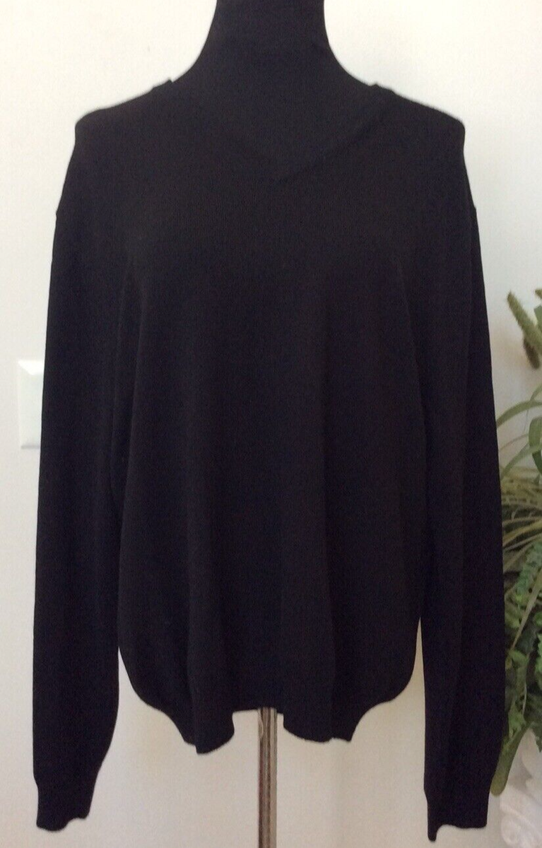 NWT Brooks Brothers Men's Black Merino Wool Knit Sweater, RN 93986