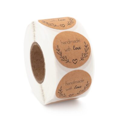 Vintageparts DIY Aufkleber ''handmade with love'' 1 Rolle/500 Stück