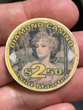 $2.50 DIAMOND CASINO CHIP SINT MAARTEN GAMBLING POKER CHIP TOKEN