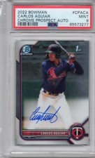 2022 Bowman #CPA-CA Carlos Aguiar Twins Chrome Prospect Autographs PSA 9