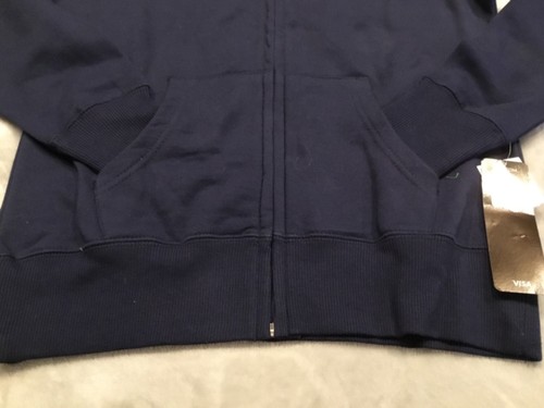 NEW ENGLAND PATRIOTS * DAMEN MARINEBLAU KAPUZE MIT DURCHGEHENDEM REISSVERSCHLUSS genäht/Bildschirm neu mit Etikett $ 65 Small - Bild 3 von 5