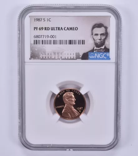 PR69RD UCAM Proof 1987-S Lincoln Memorial Cent NGC Special Label