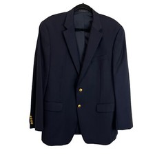 Lauren Ralph Lauren Blazer Mens 42R Wool Navy Blue Jacket Gold Crest Buttons