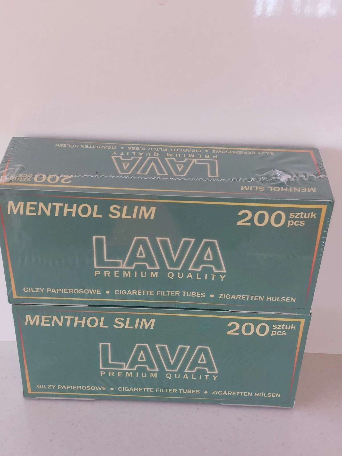 Lava Ultra Slim 'Green Menthol' 6.5mm Filter Tubes (200 count) x 200 = 400 tubes - Picture 1 of 2