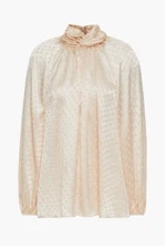 Zimmermann Wavelength Silk Twist Neck Blouse Size 0 New Champagne Cream Colour